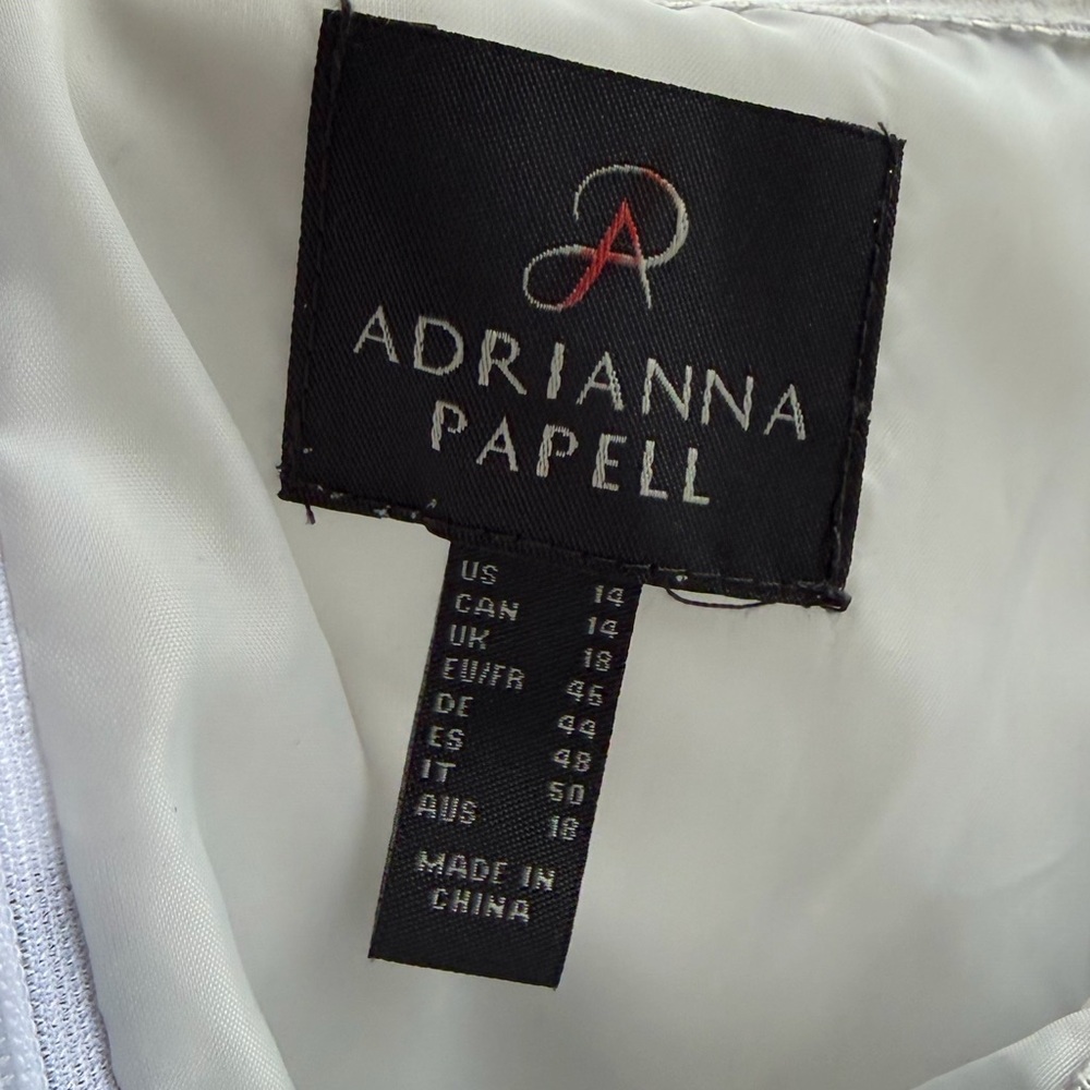 Adrianna Papell Black and White One-Shoulder A-Line Gown - Picture 12 of 15